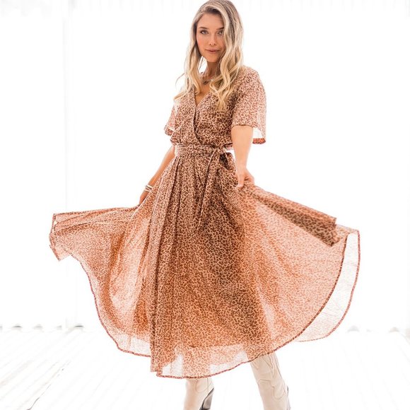 NWT House of Skye Leopard Boho Dress - Picture 4 of 8